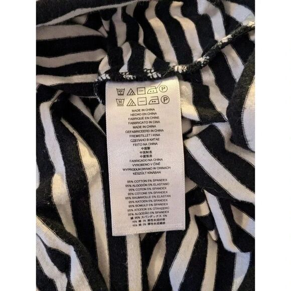 MICHAEL MICHAEL KORS Womens Black Striped Short Sleeve Crew Neck T-Shirt Medium - Picture 3 of 6